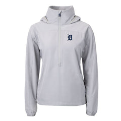 Detroit Tigers Cutter & Buck Women's Charter Eco Recycled Half-Zip Anorak Jacket - Gray - MLB Sale