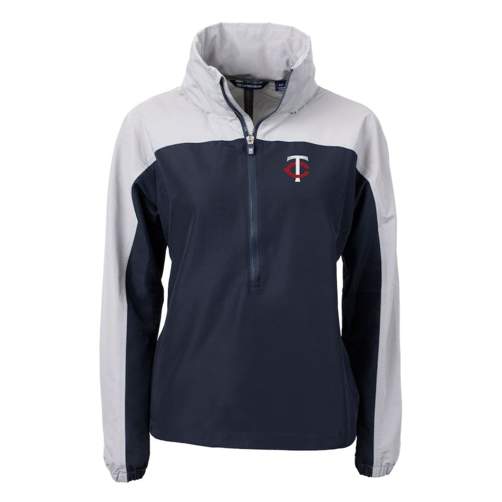 Minnesota Twins Cutter & Buck Women's Charter Eco Recycled Half-Zip Anorak Jacket - Navy - MLB Discount