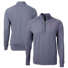Chicago Cubs Cutter & Buck Big & Tall Adapt Eco Knit Stretch Recycled Quarter-Zip Pullover Top - Heather Navy - MLB Discount