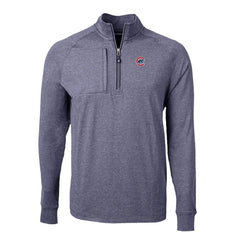 Chicago Cubs Cutter & Buck Big & Tall Adapt Eco Knit Stretch Recycled Quarter-Zip Pullover Top - Heather Navy - MLB Discount