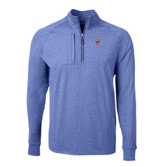 Chicago Cubs Cutter & Buck Big & Tall Adapt Eco Knit Stretch Recycled Quarter-Zip Pullover Top - Heather Royal - MLB Sale