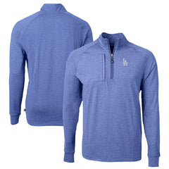 Los Angeles Dodgers Cutter & Buck Big & Tall Adapt Eco Knit Stretch Recycled Quarter-Zip Pullover Top - Heather Royal - MLB on Sale