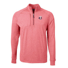 Minnesota Twins Cutter & Buck Big & Tall Adapt Eco Knit Stretch Recycled Quarter-Zip Pullover Top - Heather Red - MLB Sale