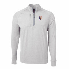 New York Mets Cutter & Buck Big & Tall Adapt Eco Knit Stretch Recycled Quarter-Zip Pullover Top - Heather Gray - MLB Online