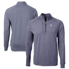 New York Yankees Cutter & Buck Big & Tall Adapt Eco Knit Stretch Recycled Quarter-Zip Pullover Top - Heather Navy - MLB on Sale