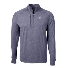 New York Yankees Cutter & Buck Big & Tall Adapt Eco Knit Stretch Recycled Quarter-Zip Pullover Top - Heather Navy - MLB on Sale