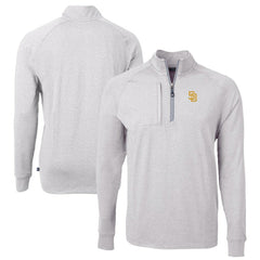 San Diego Padres Cutter & Buck Big & Tall Adapt Eco Knit Stretch Recycled Quarter-Zip Pullover Top - Heather Gray - MLB Discount