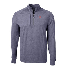 Washington Nationals Cutter & Buck Big & Tall Adapt Eco Knit Stretch Recycled Quarter-Zip Pullover Top - Heather Navy - MLB Lifestyle
