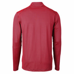Cleveland Guardians Cutter & Buck Virtue Eco Pique Micro Stripe Big & Tall Recycled Quarter-Zip Pullover Top - Red/Navy - MLB on Sale