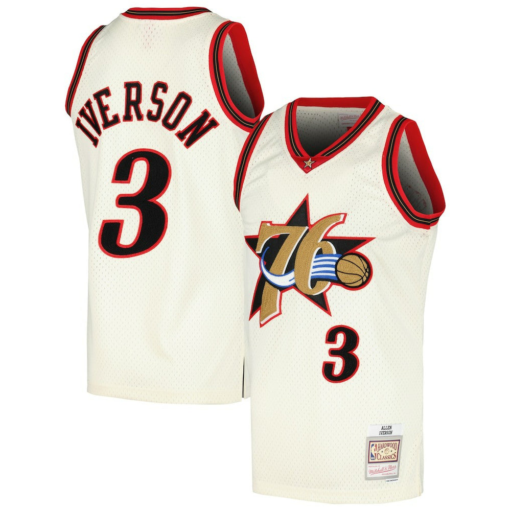 Allen Iverson Philadelphia 76ers Chainstitch Swingman Jersey Cream | Mitchell & Ness outlet