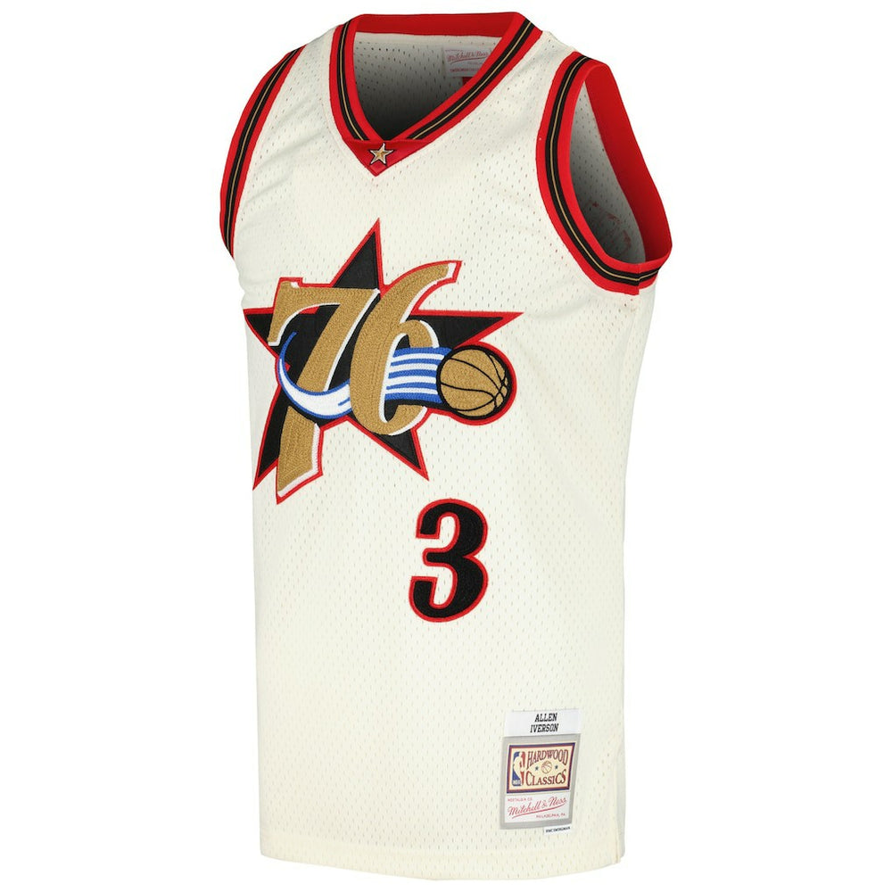 Allen Iverson Philadelphia 76ers Chainstitch Swingman Jersey Cream | Mitchell & Ness outlet