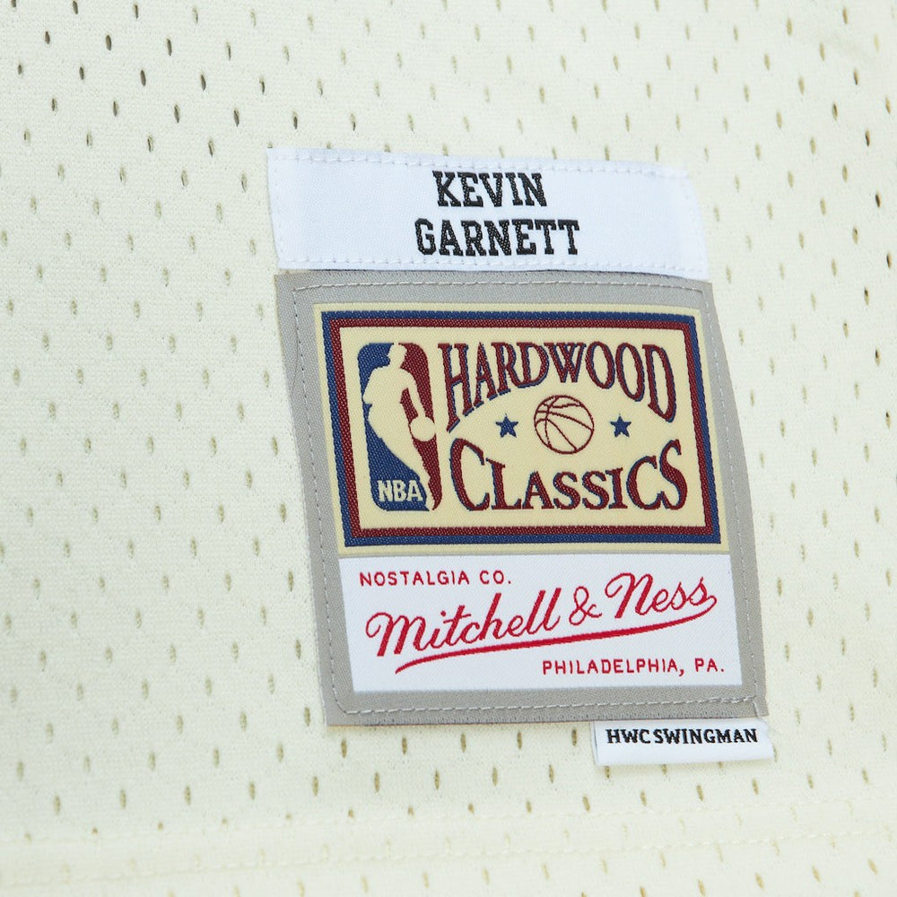 Kevin Garnett Minnesota Timberwolves Chainstitch Swingman Jersey Cream | Mitchell & Ness for sale