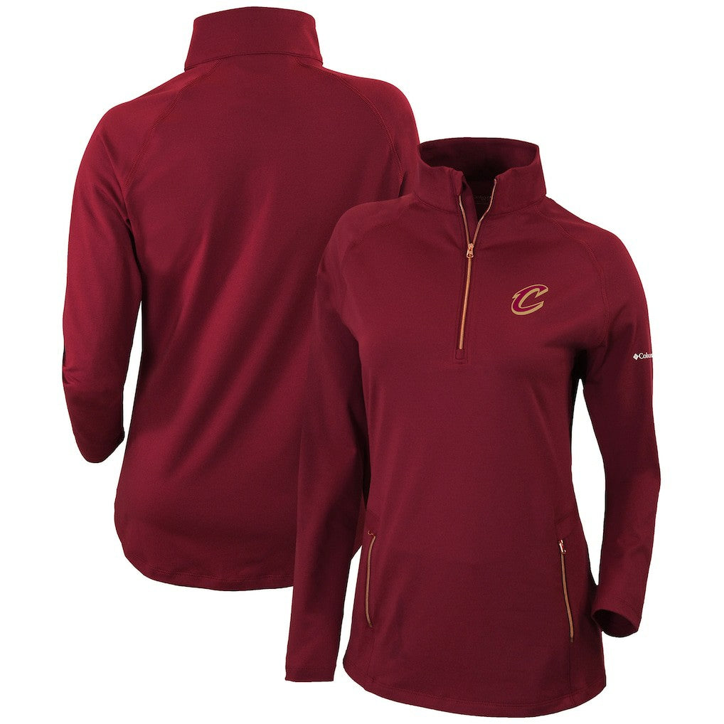 Cleveland Cavaliers Women's Omni-Wick Outward Nine Quarter-Zip Pullover Top for sale Burgundy | Columbia Lifestyle