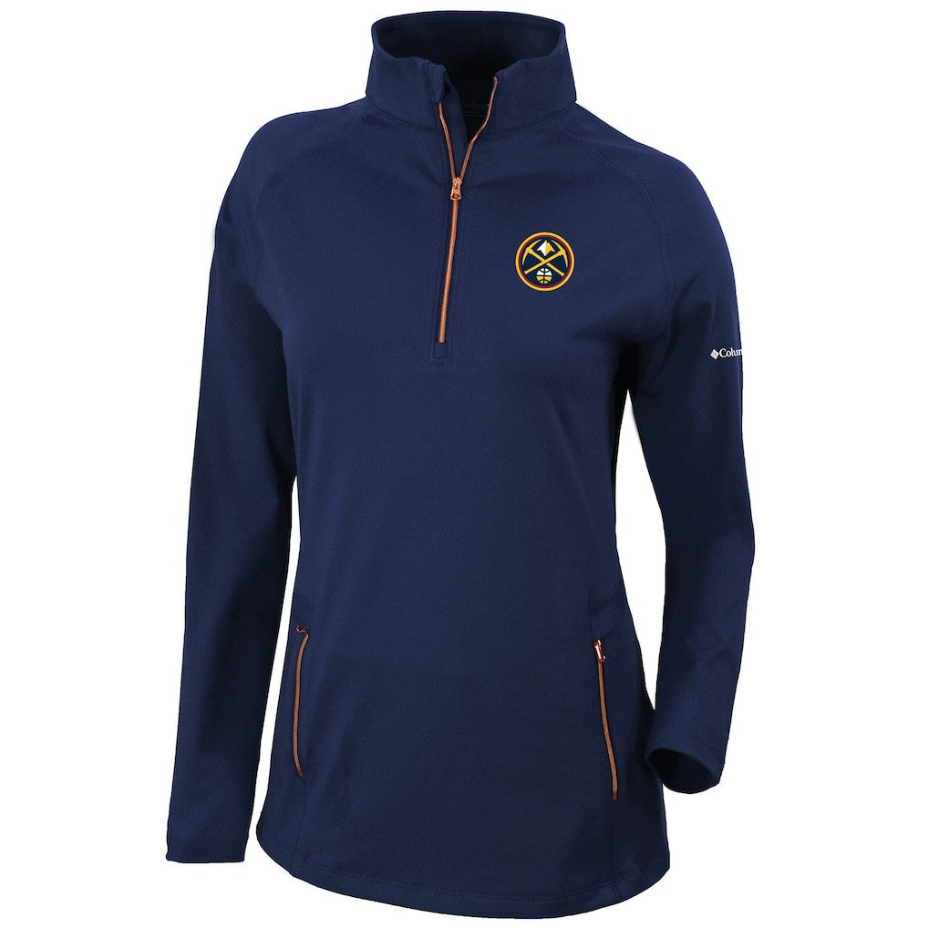 Denver Nuggets Women's Omni-Wick Outward Nine Quarter-Zip Pullover Top for sale Navy | Columbia