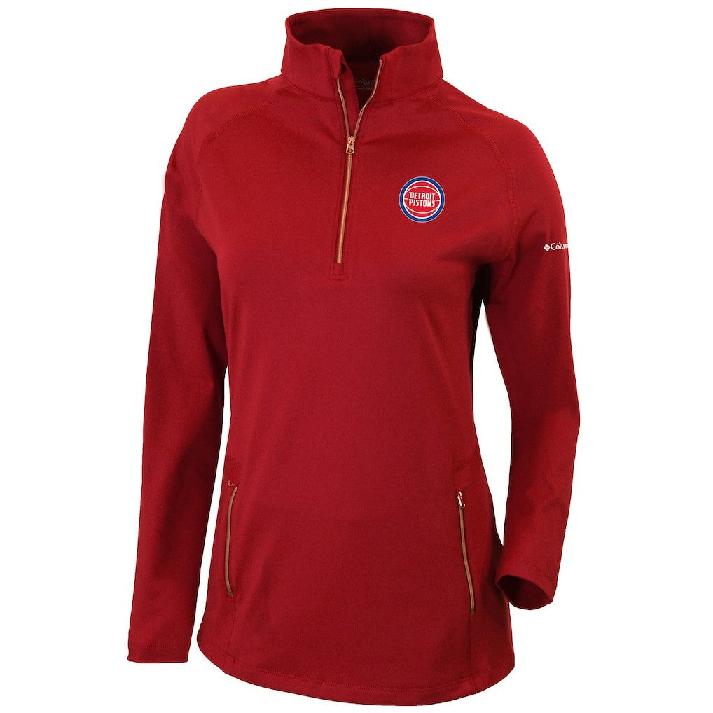 Detroit Pistons Women's Omni-Wick Outward Nine Quarter-Zip Pullover Top for sale Red | Columbia US