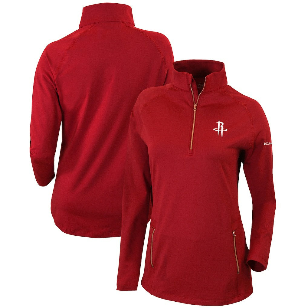 Houston Rockets Women's Omni-Wick Outward Nine Quarter-Zip Pullover Top for sale Red | Columbia Near Me