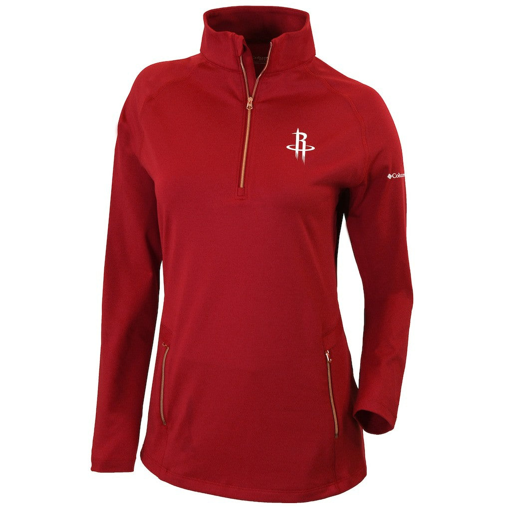 Houston Rockets Women's Omni-Wick Outward Nine Quarter-Zip Pullover Top for sale Red | Columbia Near Me