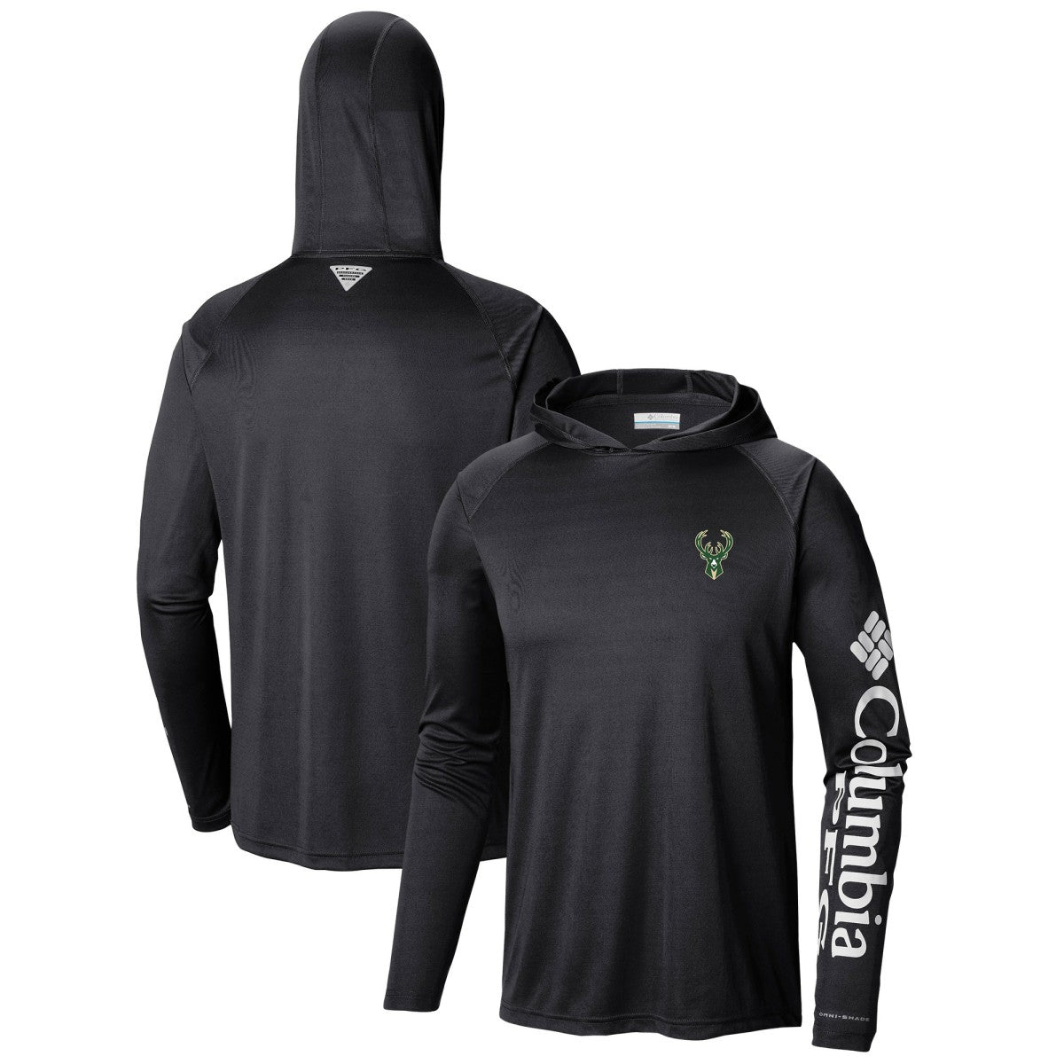 Milwaukee Bucks Terminal Tackle Long Sleeve Hoodie T-Shirt Black | Columbia US