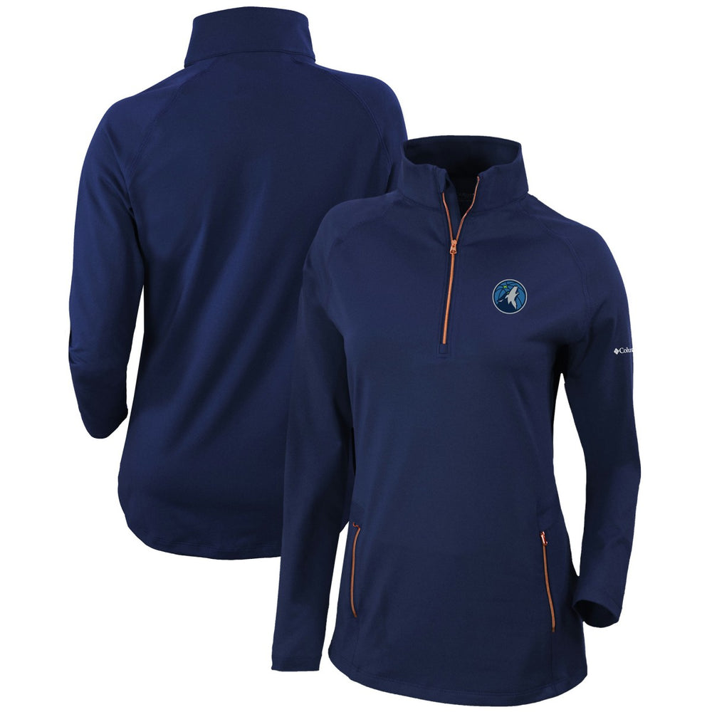 Minnesota Timberwolves Women's Omni-Wick Outward Nine Quarter-Zip Pullover Top Navy | Columbia Near Me