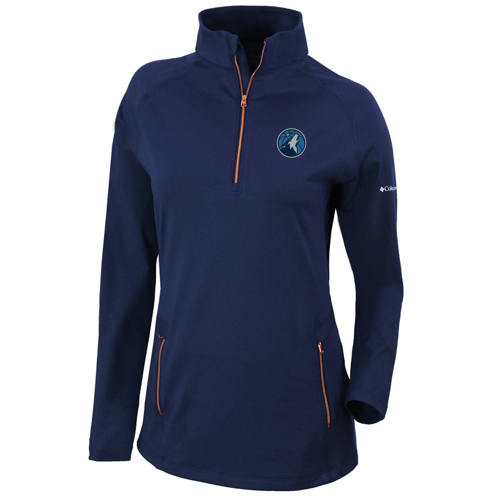 Minnesota Timberwolves Women's Omni-Wick Outward Nine Quarter-Zip Pullover Top Navy | Columbia Near Me