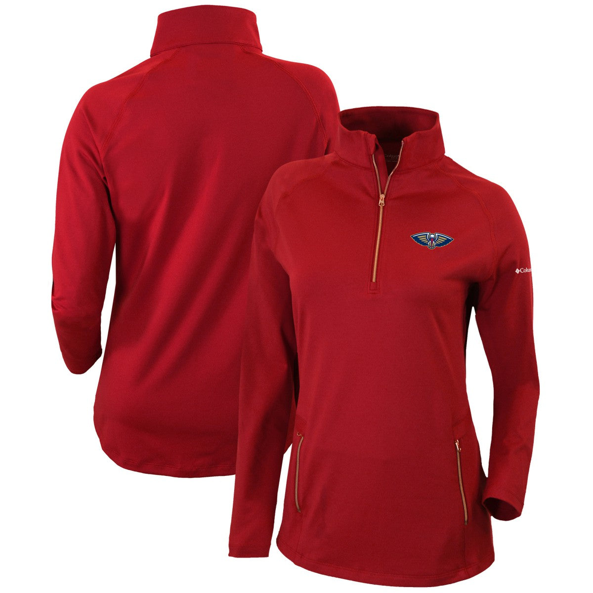 New Orleans Pelicans Women's Omni-Wick Outward Nine Quarter-Zip Pullover Top Red | Columbia online