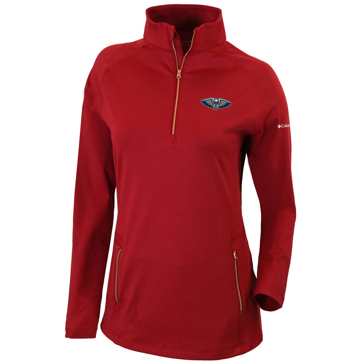New Orleans Pelicans Women's Omni-Wick Outward Nine Quarter-Zip Pullover Top Red | Columbia online