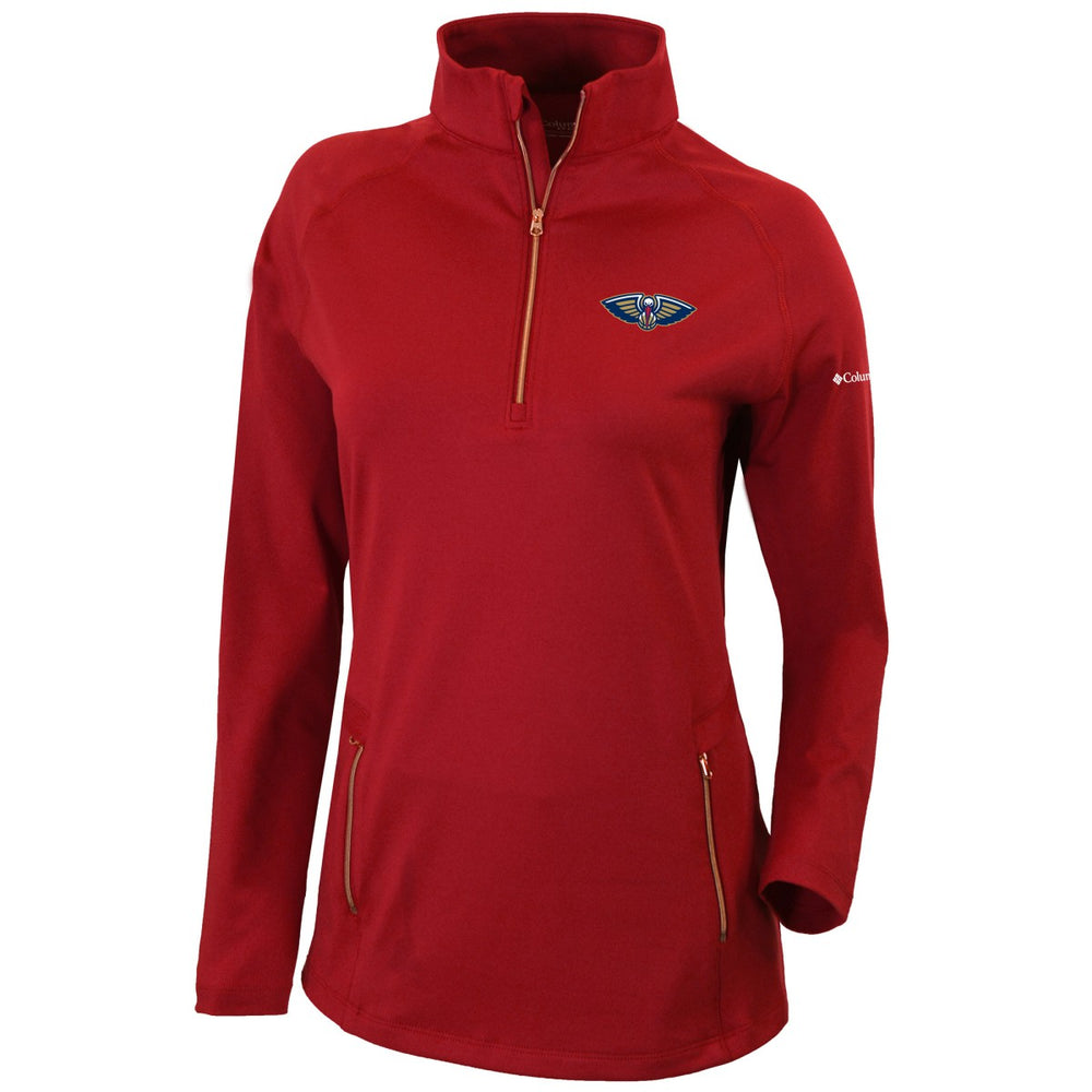 New Orleans Pelicans Women's Omni-Wick Outward Nine Quarter-Zip Pullover Top Red | Columbia online