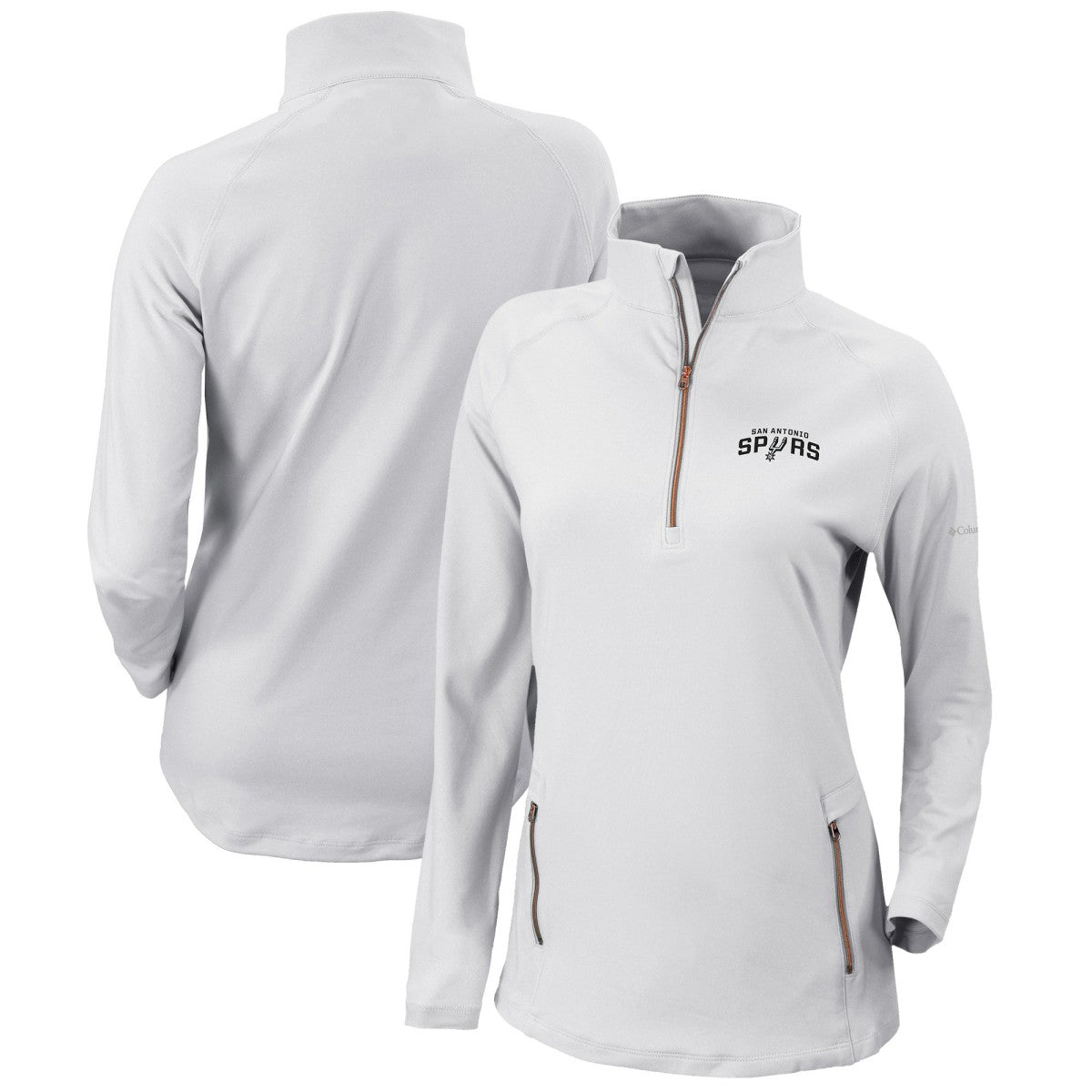 San Antonio Spurs Women's Omni-Wick Outward Nine Quarter-Zip Pullover Top White | Columbia discount