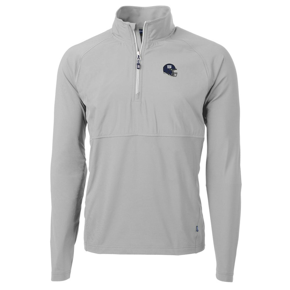 New York Giants Cutter & Buck Helmet Adapt Eco Knit Hybrid Recycled Quarter-Zip Pullover Top Silver