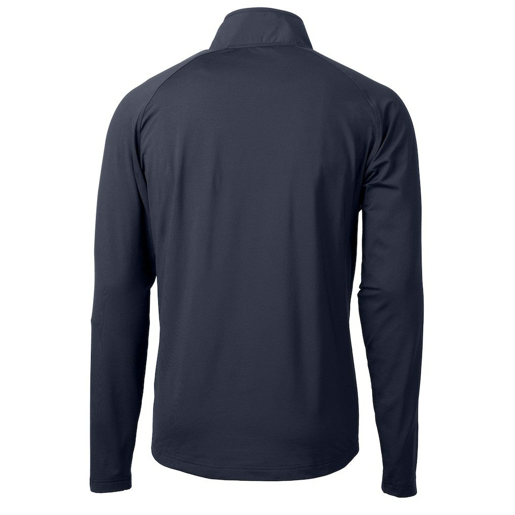 Chicago Bears Cutter & Buck Helmet Adapt Eco Knit Hybrid Recycled Quarter-Zip Pullover Top Navy