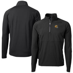 Green Bay Packers Cutter & Buck Helmet Adapt Eco Knit Hybrid Recycled Quarter-Zip Pullover Top Black