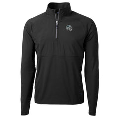 Carolina Panthers Cutter & Buck Helmet Adapt Eco Knit Hybrid Recycled Quarter-Zip Pullover Top Black