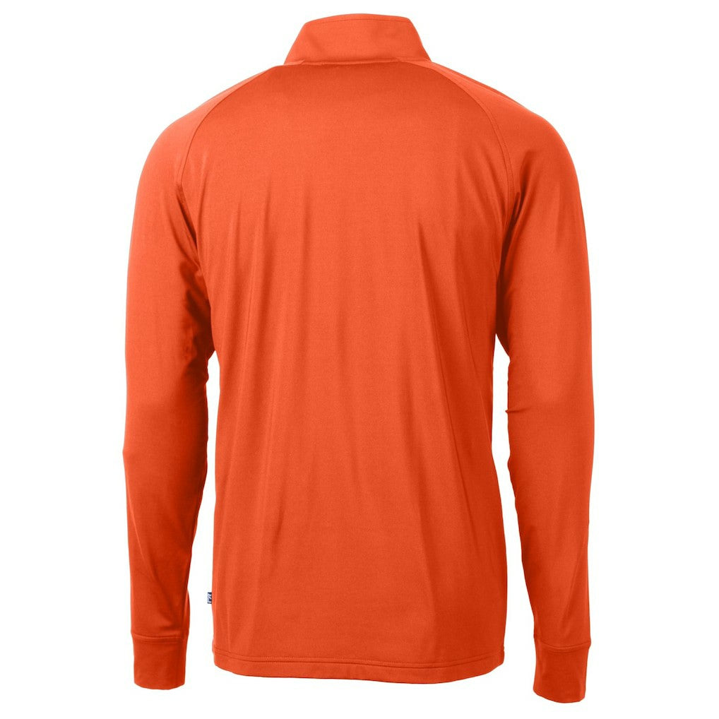 Cincinnati Bengals Cutter & Buck Helmet Adapt Eco Knit Stretch Recycled Quarter-Zip Pullover Top Orange