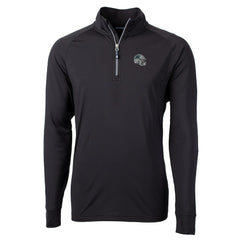 Carolina Panthers Cutter & Buck Helmet Adapt Eco Knit Stretch Recycled Quarter-Zip Pullover Top Black