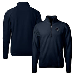 Chicago Bears Cutter & Buck Helmet Cascade Eco Sherpa Fleece Quarter-Zip Pullover Jacket Navy