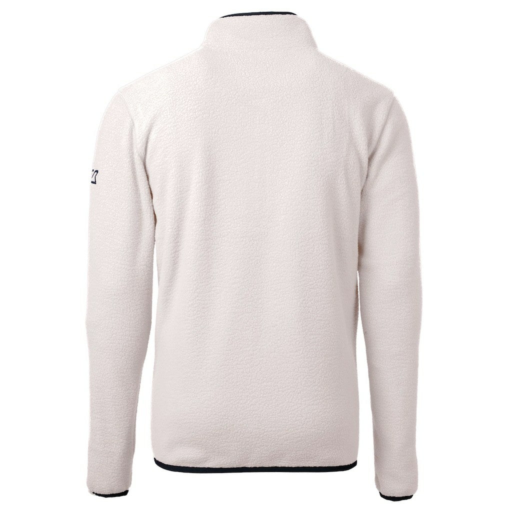 Denver Broncos Cutter & Buck Helmet Cascade Eco Sherpa Fleece Quarter-Zip Pullover Jacket White