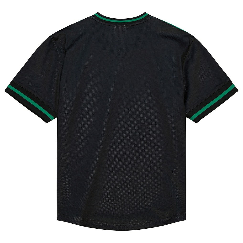 Boston Celtics Jumbotron 3.0 Mesh V-Neck T-Shirt Kelly Green | Mitchell & Ness online