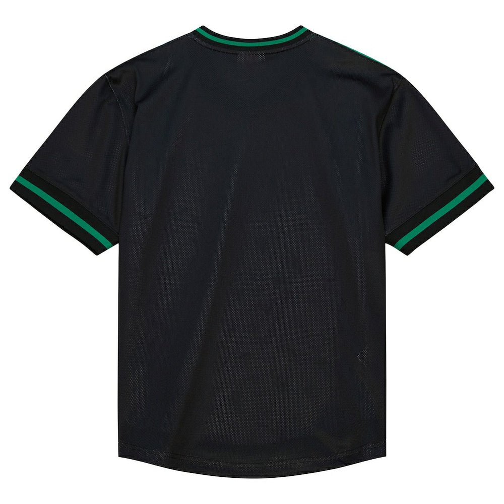 Boston Celtics Jumbotron 3.0 Mesh V-Neck T-Shirt Kelly Green | Mitchell & Ness online