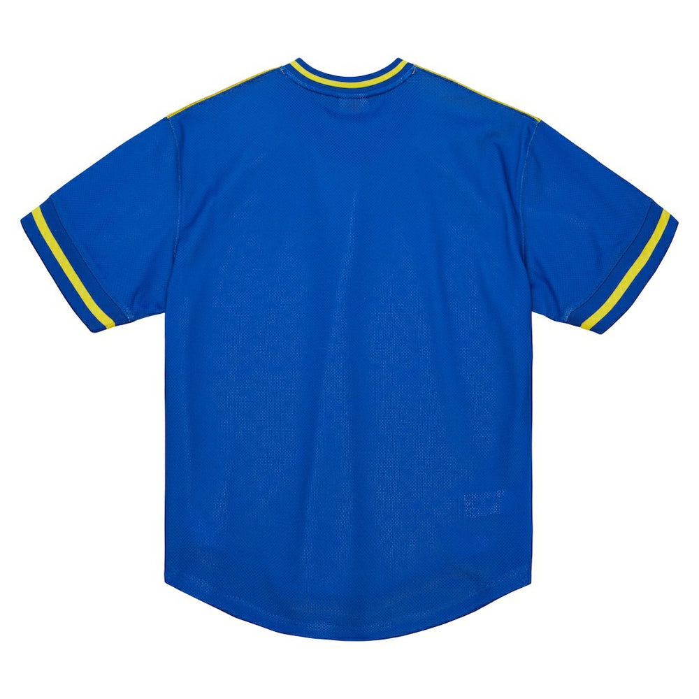 Golden State Warriors Jumbotron 3.0 Mesh V-Neck T-Shirt for sale Gold | Mitchell & Ness Lifestyle