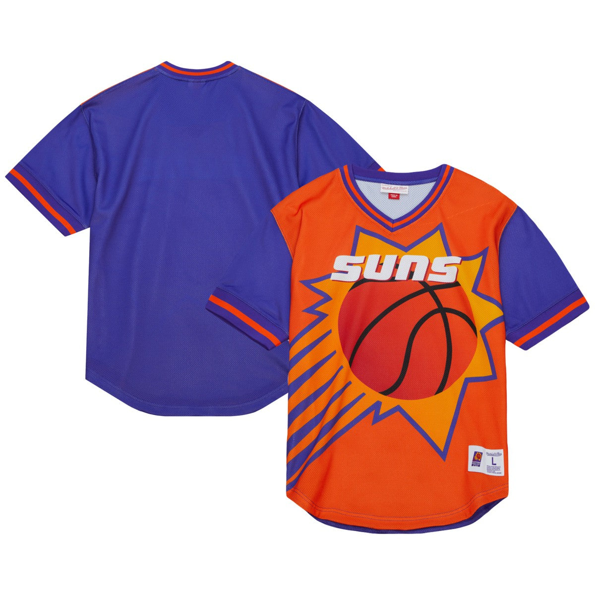 Phoenix Suns Jumbotron 3.0 Mesh V-Neck T-Shirt Orange | Mitchell & Ness discount