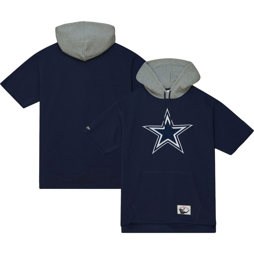 Mitchell & Ness Dallas Cowboys Postgame Short Sleeve Hoodie Navy