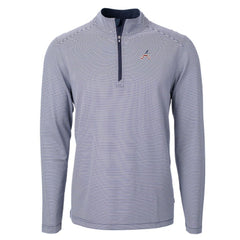 Atlanta Braves Cutter & Buck Americana Logo Big & Tall Virtue Eco Pique Recycled Quarter-Zip Pullover Top - Navy - MLB Lifestyle