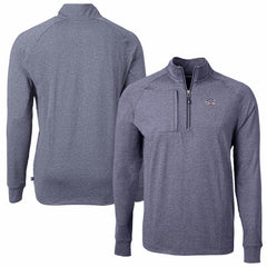 Cincinnati Reds Cutter & Buck Americana Logo Big & Tall Adapt Eco Knit Stretch Recycled Quarter-Zip Pullover Top - Heather Navy - MLB Sale