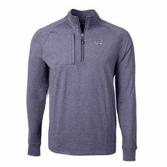 Cincinnati Reds Cutter & Buck Americana Logo Big & Tall Adapt Eco Knit Stretch Recycled Quarter-Zip Pullover Top - Heather Navy - MLB Sale