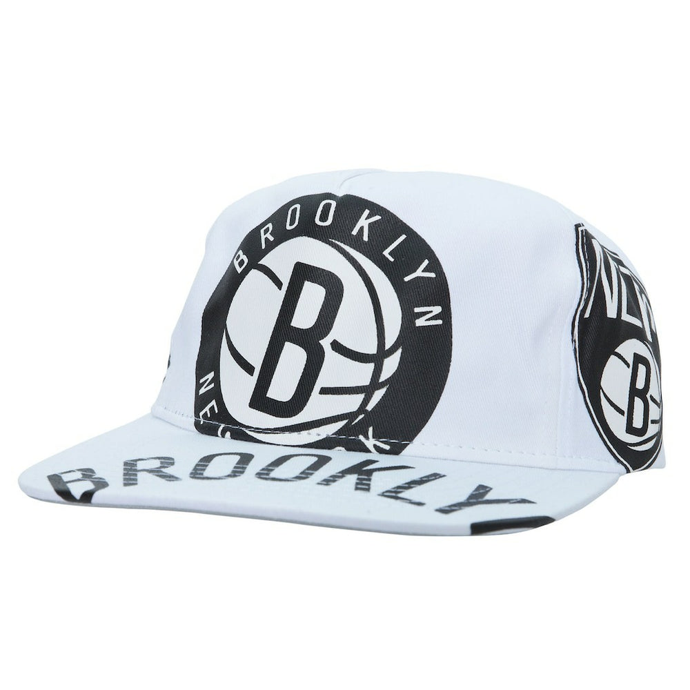 Brooklyn Nets Hardwood Classics In Your Face Deadstock Snapback Hat White | Mitchell & Ness outlet