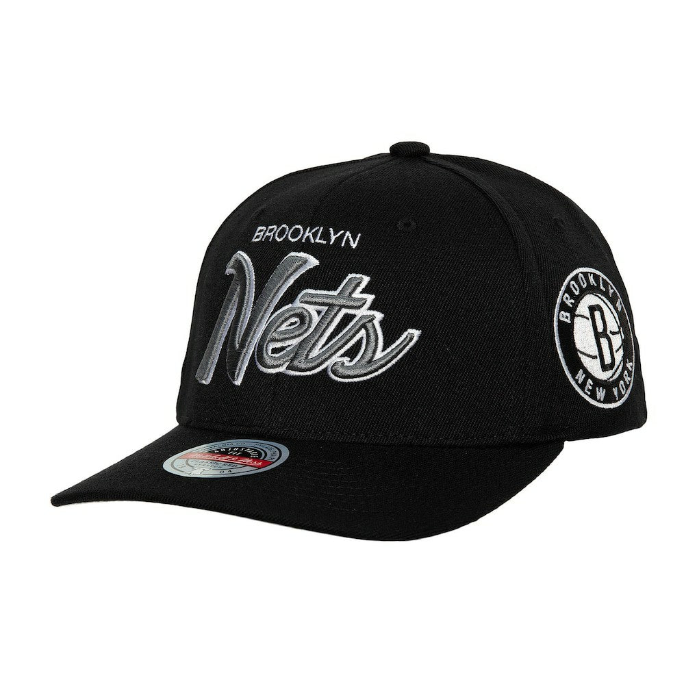 Brooklyn Nets MVP Team Script 2.0 Stretch-Snapback Hat Black | Mitchell & Ness outlet