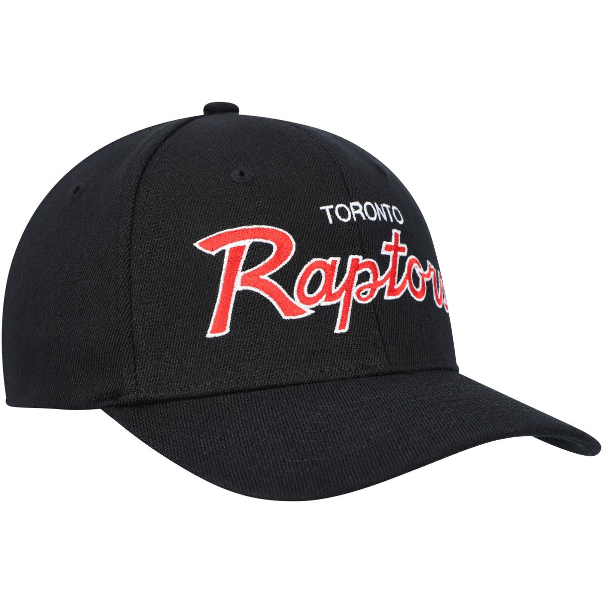 Toronto Raptors MVP Team Script 2.0 Stretch Snapback Hat Black | Mitchell & Ness