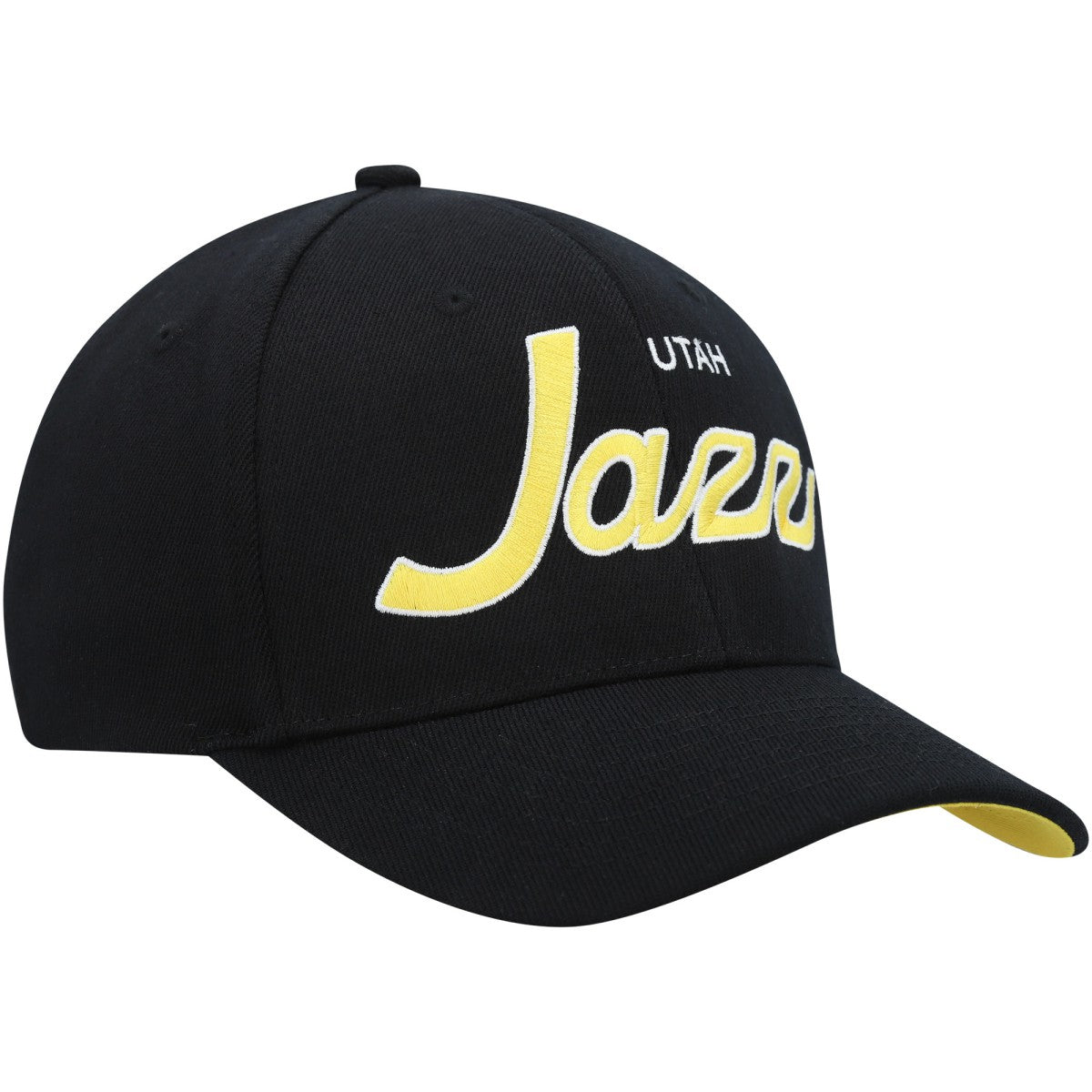 Utah Jazz MVP Team Script 2.0 Stretch Snapback Hat Black | Mitchell & Ness outlet
