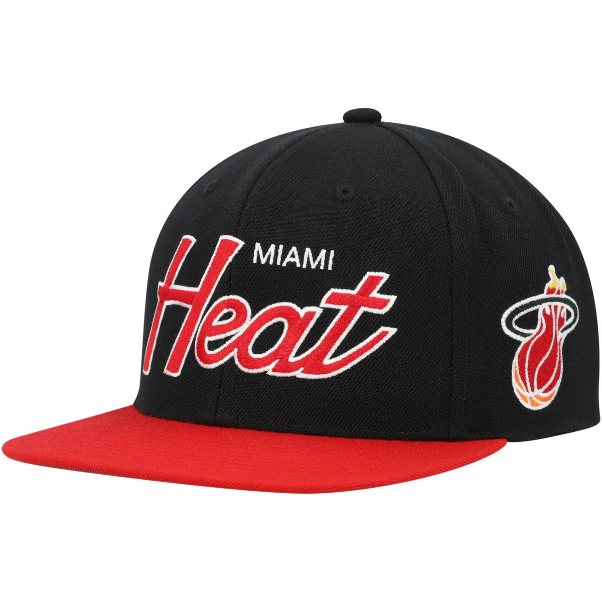 Miami Heat Hardwood Classics MVP Team Script 2.0 Snapback Hat Black | Mitchell & Ness outlet