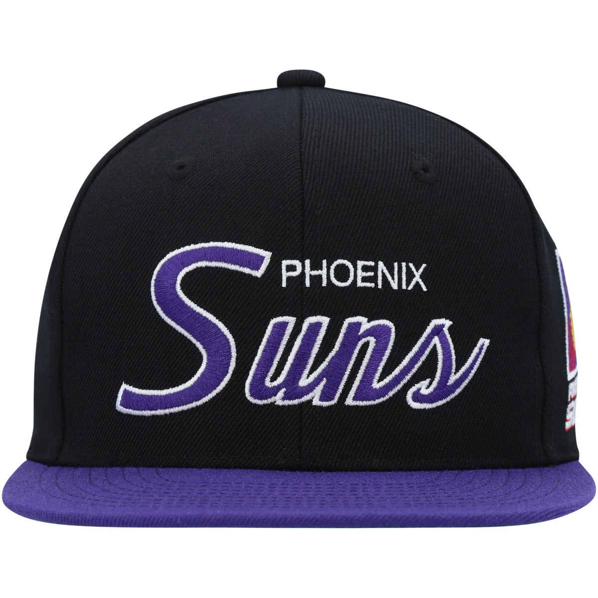 Phoenix Suns Hardwood Classics MVP Team Script 2.0 Snapback Hat Black | Mitchell & Ness